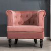 Plush Pink Velvet Armchair Tufted Accent Lounge Living Room Single Sofa Chairs