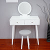 Scandinavian 2 Drawer Dressing Table Set Vanity Makeup Desk Stool Mirror Bedroom