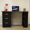 Computer Desk 3 Drawer PC Dressing Table Black White Beech Dark Walnut Redstone
