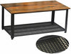 40'' Coffee Table Rustic Wood Rectangular Table w/Storage Shelf for Living Room