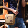 Men Canvas Shoulder Bag Leather Military Messenger Bag Satchel Vintage Handbag