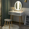 Dressing Table w/LED Light Mirror Make up Desk Vanity Set Stool Free Organizer