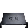 Adjustable Portable Laptop Bed Table Stand Lap Tray Foldable Desk w/ Cooling Fan
