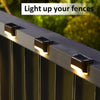 4 Outdoor Solar LED Deck Lights Path Garden Patio Pathway Stairs Step Fence Lamp