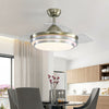 42" Dimmable Light Chandelier 3 Invisible Blades Ceiling Fan with Remote Control
