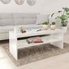 Coffee Table Chipboard Open Storage Shelf Home Side Table High Gloss White