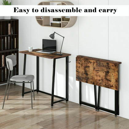Folding Computer Desk Wooden Foldable Study Table Laptop PC Table Home Office UK