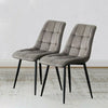 Set of 2 Velvet Dining Chairs Soft Padded Seat Metal Legs Modern Office Kitchen