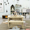 Wooden Dining Table and Chairs Set 2 Bench Kitchen Furniture Activity Desk Kid