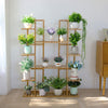 Bamboo Plant Stand Multiple Flower Pot Holder Shelf Floorstanding Space Saving