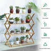 4/5 Tier Folding Bamboo Plant Stand Flower Pot Bonsai Display Storage Book Shelf
