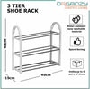 3 Tier SHOE RACK Stand Storage Organiser Compact SPACE SAVE Shelf