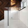 Black Shower Enclosure Screen With 180° Flipper Walk In Wet Room 8mm NANO Glass