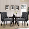Dining Chair Set of 2/4 Kitchen Linen Upholstered Chairs Button Back Wood Legs
