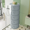 Cylinder ABS Plastic Cabinet Storage Organizer 2/3/4/5 Tier Cupboard Side Table