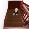 15PCS Carpet Stair Treads Non Slip Adhesive Carpet Kids Elder Pet Stair Pads Set