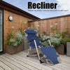 Adjustable Garden Lounge Chair Recliner Armchair Folding Bed w/ Headrest UK Fast