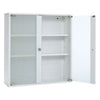 White Kitchen Bathroom Cabinet Wall Mounted Double Door Storage Cupboard Shelf