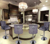 Heavy Duty Velvet Lion Knocker Bar Stool Thicken Upholstered Button Chair 360°