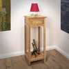 Bamboo Tall Side Bedroom Living Room End Table with drawer & lower shelf