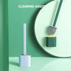 Silicone Toilet Brush With Holder Soft TPR Bathroom Set Cleaning Brush Full Set