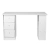 White Computer Desk Table Workstation Writing 3 Drawers 3 Shelves Home Office