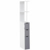 Bathroom Cabinet Side Tall Storage Unit Shelf Cupboard Drawer White
