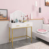 Dressing Table Makeup Desk with Folding Mirror Drawers Bedroom Vanity Home White