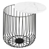 Retro Metal Wire Round Wood Storage Coffee Side Table Basket Home Furniture