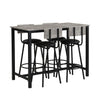 Marble Effects Breakfast Bar Table and 4 Stools Kitchen Dining Room Furniture