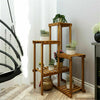 Adjustable 6Tier Wood Plant Stand Retro Corner Shelf Indoor Plant Holder Display