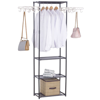 Clothes Coat Rail Garment Storage Wardrobe Dressing Hanging Display Stand Shelf