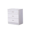 White High Gloss Deep 3 Drawer Bedroom Chest of Drawers. Matt white frame.