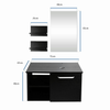 Bathroom Under Sink Cabinet Wall-mounted Storage Cupboard with Mirror Shelf