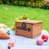 Vintage Picnic Hamper Basket for 2 or4 Persons With Ice Pack & Easy Carry Handle
