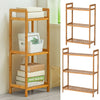 Floor Standing Bamboo Bookshelf Storage Unit Plant Stand Display Shelving Holder