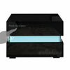 High Gloss Bedside Table Cabinets Nightstand Chest of Drawers FREE RGB LED Light