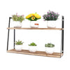 Industrial Floating Corner Shelf Shelves Wooden Wood Wall Mounted Storage 2 Tier