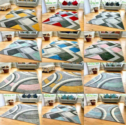 New Modern Thick Living Room Rugs Mats Carpet Hallway Bedroom Cheapest Online UK