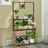 Large 3 Tier Wooden Plant Stand Hanging Flower Pot Shelf Bottom Shoes Rack Tidy