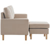 3 Seater Sofa Corner Sofa Modern Fabric Upholstered Sofa Couch w/ Footrest Beige
