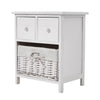 Bedside Table Unit Cabinet Wicker Basket Nightstand 3 Drawer Storage Bathroom