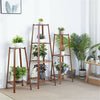 77/97/117cm Tall Bamboo Plant Stand Flower Pot Display Rack Shelf Indoor Outdoor