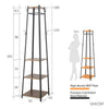 180cm Coat Stand Corner Garment Hat Rack Clothes Shoe Hanger with 3Storage Shelf