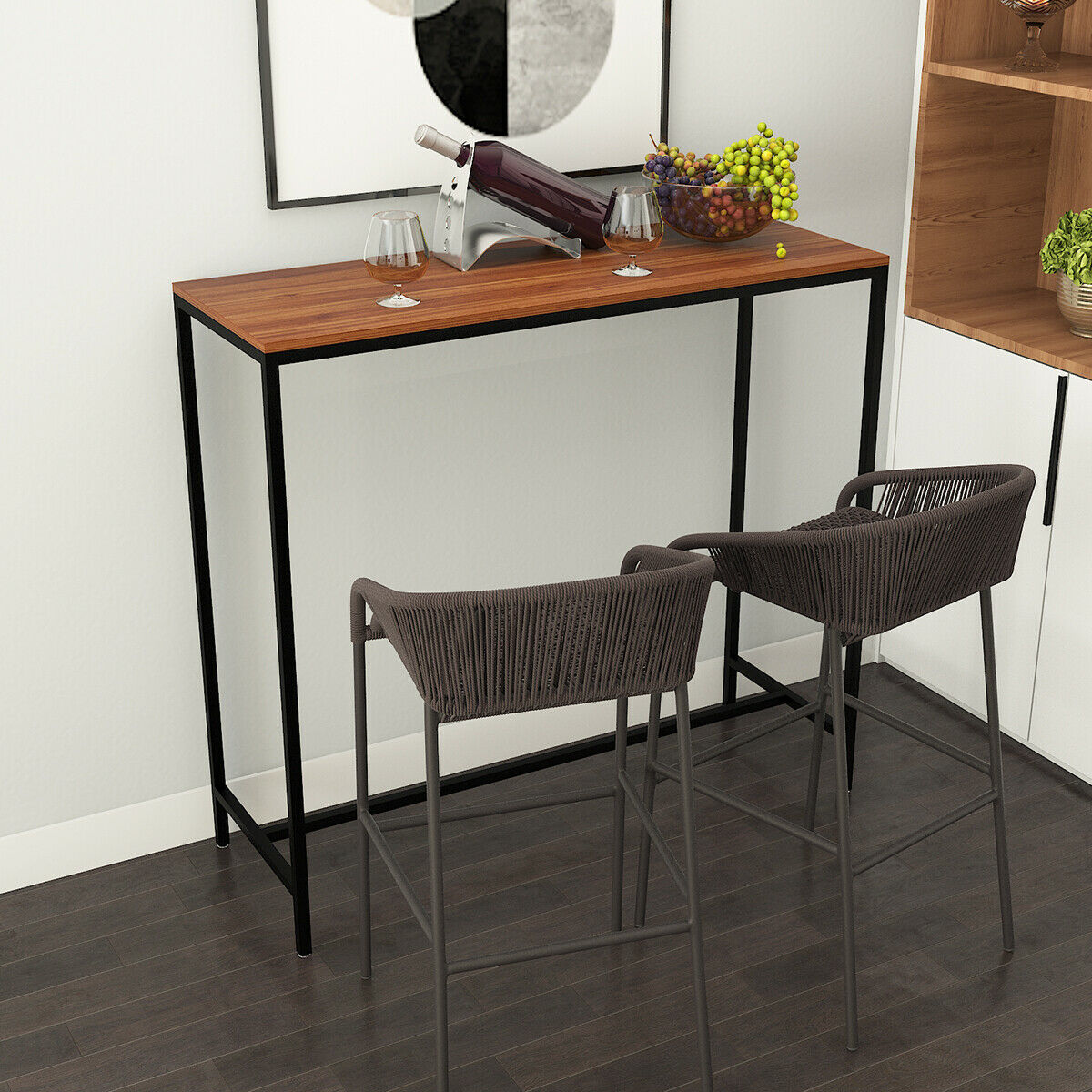 Breakfast Bar Table Kitchen Dining Table Coffee Table Metal Legs Bistro Table