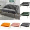 Modern 2 Seater Sofa Armchair Loveseat Scalloped Accent Couch Settee Metal Frame