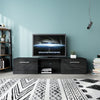 Modern 160cm TV Unit Cabinet Stand High Gloss Doors with LED Lights Black