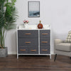 7-Drawer Chest of Drawers Fabric 3-Tier Storage Organizer Grey Bedroom Cabinet