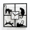 Black Cute Cat Quartz Living Room Bedroom Wall Clock Wall Mounted Decoration UK
