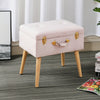 Velvet Storage Stool Trunk Ottoman Bedroom Dressing Vanity Chair Pouffe Seat